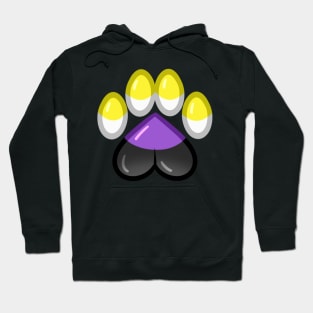 LGBTQ+ Pride Heart Paws - Nonbinary Hoodie